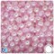 BeadTin Light Pink Transparent AB 8mm Round Plastic Craft Beads (150pcs)